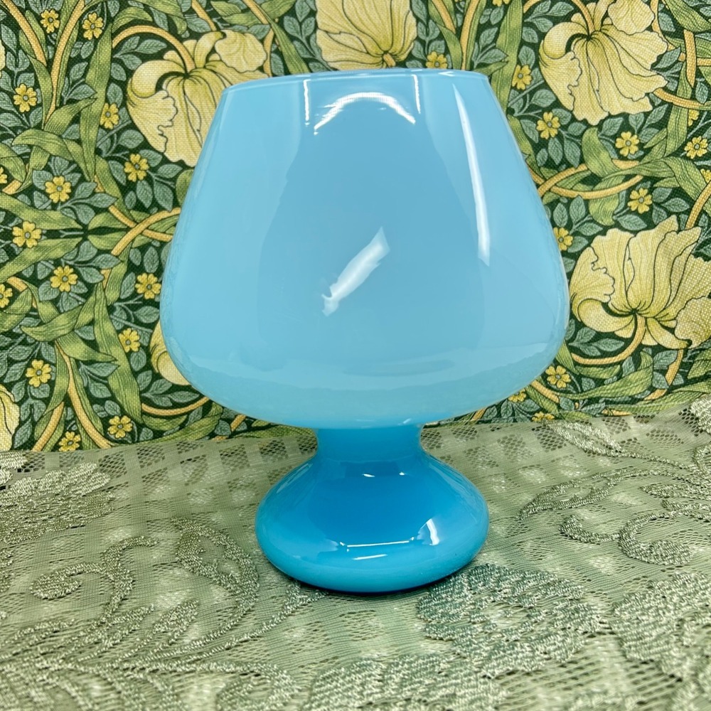 Vintage Blue Mushroom Shape 'Fungo' Style Murano Italy Glass Table Lamp Opaline